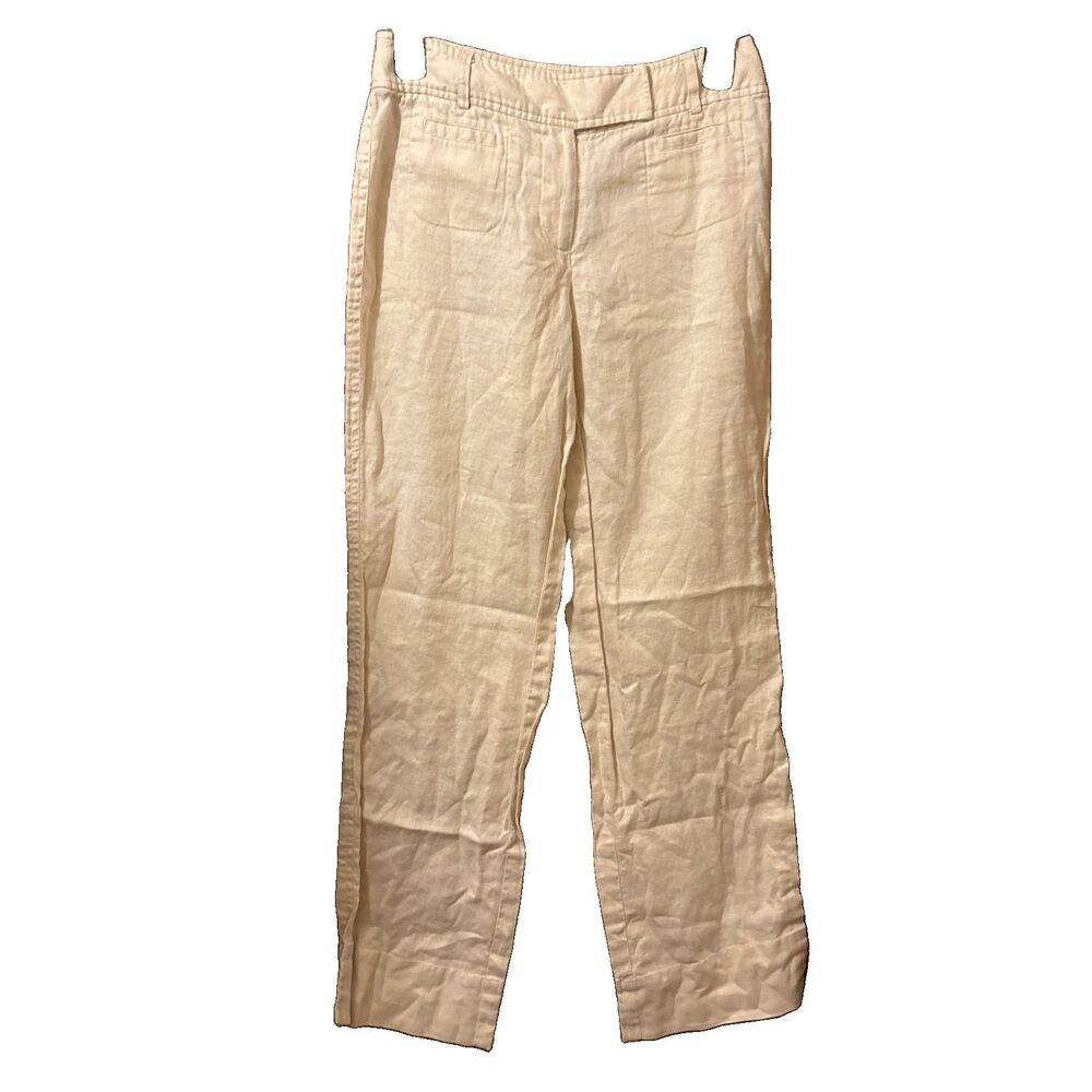 Women’s INC International Concepts Beige Linen Wide Leg Pants Size 2P Petite